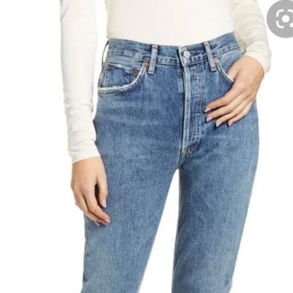 Agolde Riley high rise straight crop jeans, orig $188, size 30